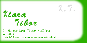 klara tibor business card